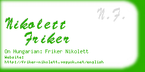 nikolett friker business card